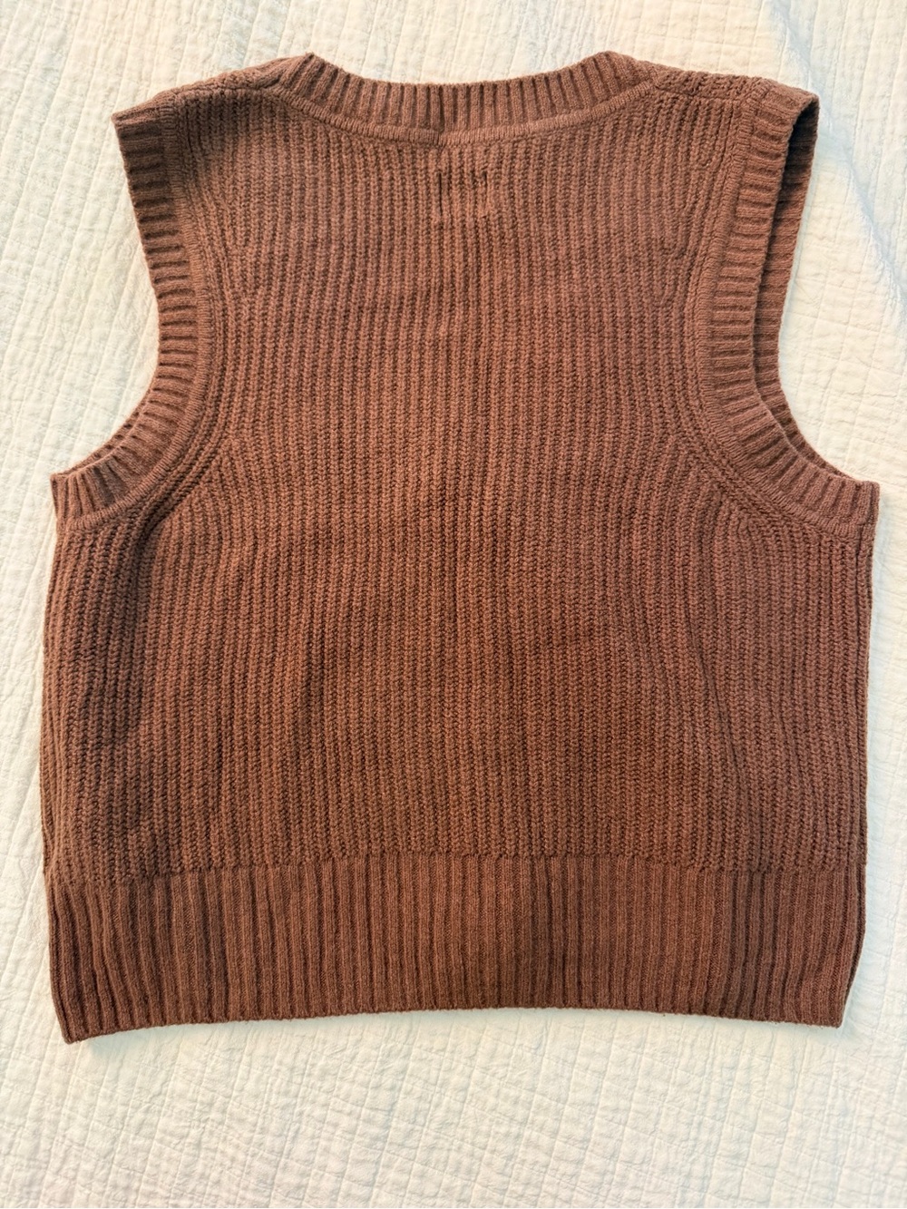 GAP Brown Ribbed Button-Front Sweater Vest - Picture 2 of 3